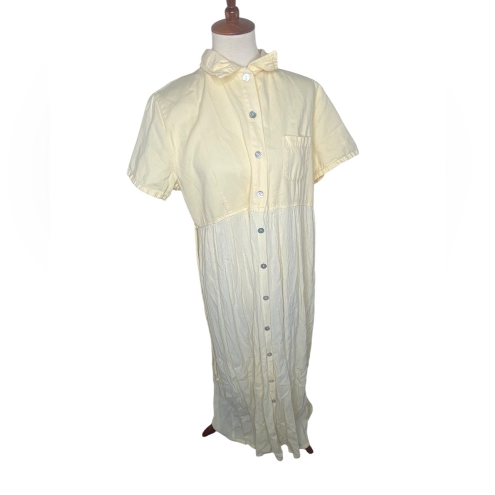 Vintage 90s collared Button Up Maxi Dress